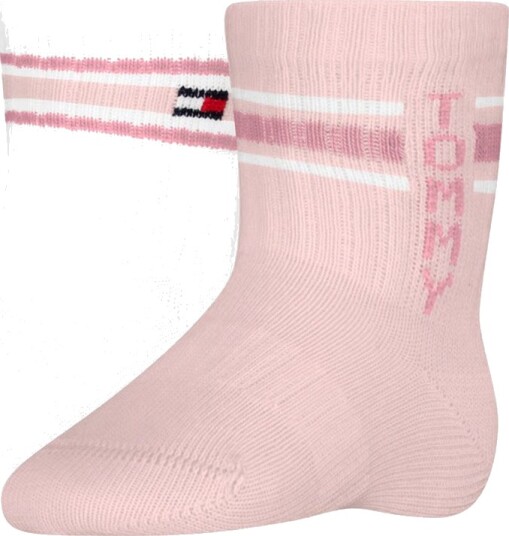 Tommy Hilfiger Sokker 2 pack Light Pink Tommy Hilfiger 15/18 Sokker Hvit Rosa