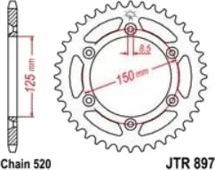 Kjedehjul JTSPROCKETS JTR897.52
