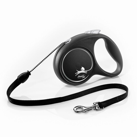 Flexi M Black Design Automatisk Hundebånd 5 m inntil 20 kg, Svart
