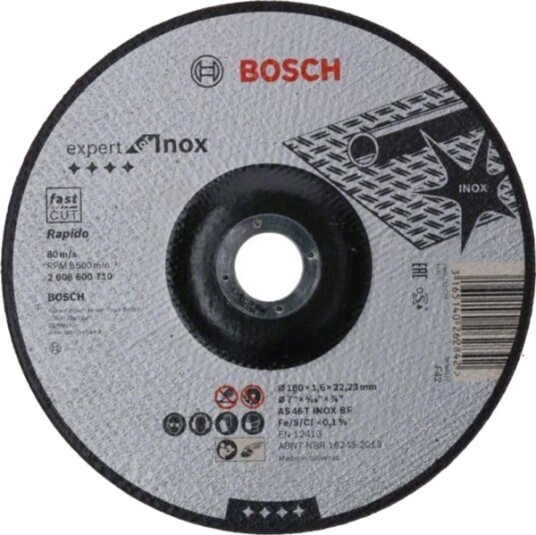 Bosch Expert For Inox Rapido As 46 T Inox Bf Skjæreplate For Rustfritt Stål 180 Mm
