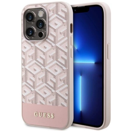 Apple Guess GUHMP14LHGCFSEP iPhone 14 Pro 6,1" różowy/pink hard case GCube Stripes MagSafe Apple Guess GUHMP14LHGCFSEP iPhone 14 Pro 6,1" różowy/pink hard case GCube Stripes MagSafe