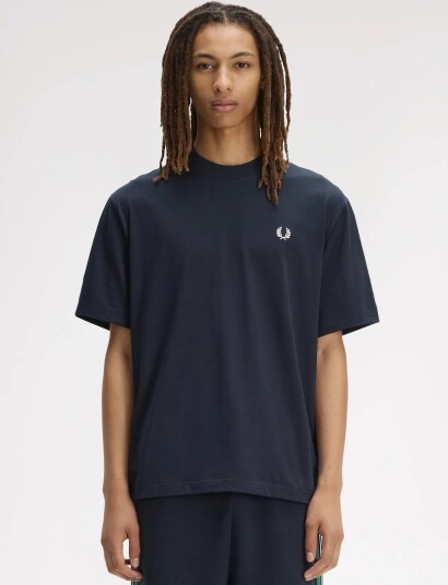 Fred Perry Back Print Fred Perry Text Tee Navy S Fred Perry Back Print Fred Perry Text Tee Navy S