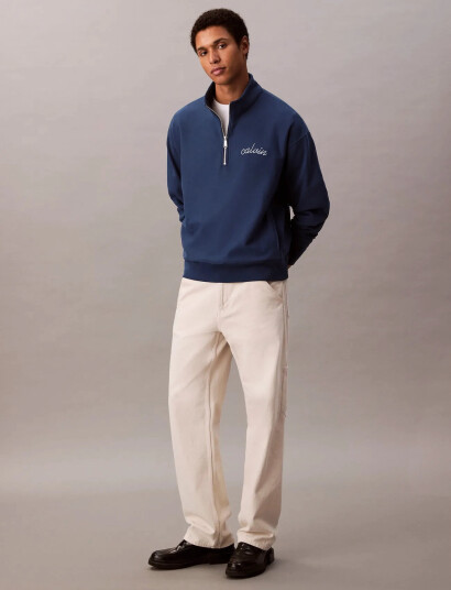 Calvin Klein Jeans Premium Terry Chain Stitch Qtr Z - Blue - XS