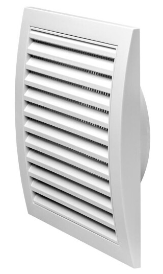 Europlast Ventilasjonsgitter i plast Ø150mm / 190x190mm Hvit ND15