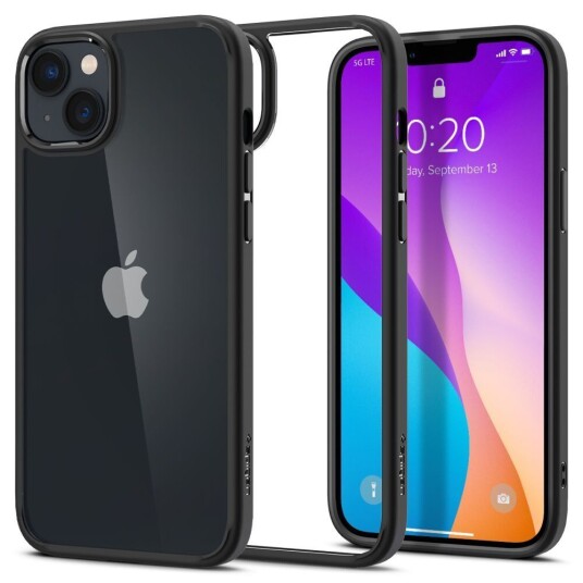 Spigen iPhone 14 Spigen Ultra Hybrid Deksel - Gjennomsiktig / Svart