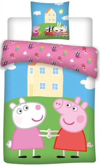 Licens Gurli Pig Sengetøy 140x200 cm Gurli og Frida Sau 2 i 1 design 100% bomull Licens Gurli Pig Sengetøy 140x200 cm Gurli og Frida Sau 2 i 1 design 100% bomull