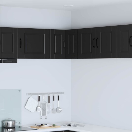 vidaXL Vegghjørneskap PORTO Svart 57 x 57 x 40 cm Konstruert tre
