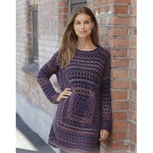 Squared Plum by DROPS Design Tunika Hekleoppskrift str . S XXXL Small