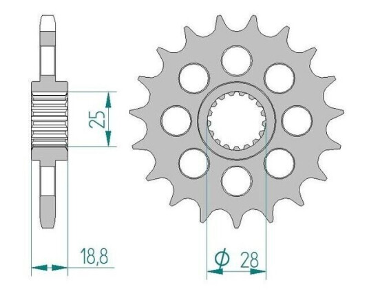 AFAM Framdrev 525 19T