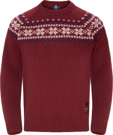 Gridarmor Men"s Snøkrystall Round Neck Ullgenser Tawny Port XXL