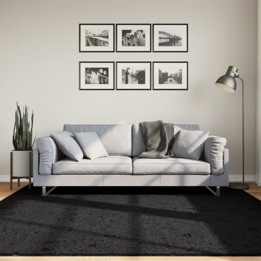  Teppe OVIEDO kort luv svart 200x200 cm 8721012231610