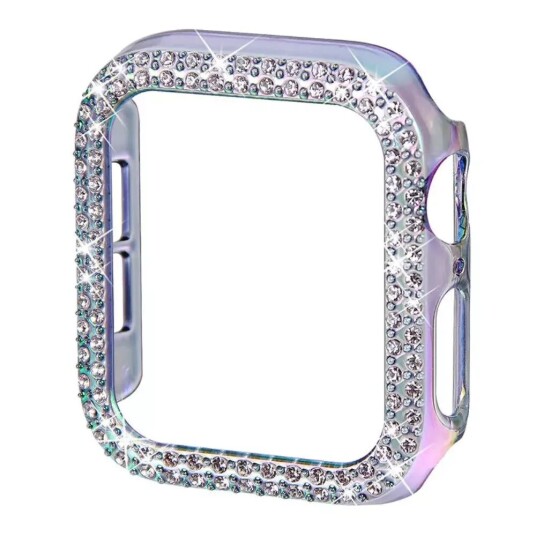 INCOVER Apple Watch 9/8/7 (41mm) Hard Plast Deksel - Sølv & Rhinsten INCOVER Apple Watch 9/8/7 (41mm) Hard Plast Deksel - Sølv & Rhinsten