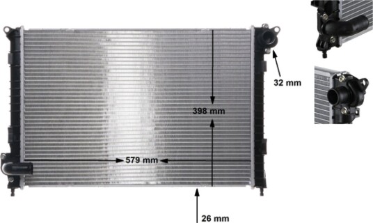 Radiator MAHLE ORIGINAL CR 983 000S Radiator MAHLE ORIGINAL CR 983 000S