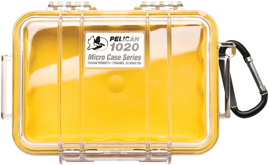 Peli™ MicroCase 1020 gul/klar Innv. mål: 137x90x43 mm