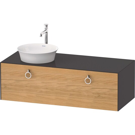 Duravit White Tulip Servantskap 1 skuff 130x55x40,8 cm Eik/Grafitt Høyglans