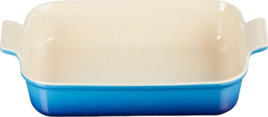 Le Creuset Heritage rektangulært fat 32cm azure