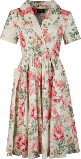 H&R London Middellang kjole Amaryllis Swing Dress XS til 4XL Damer flerfarget