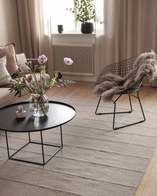 Kilands Vindil beige håndvevd ullteppe