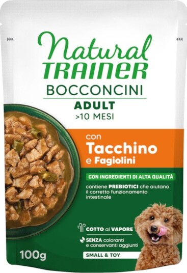 Natural Trainer Våtfôr Adult Bocconcini Small & Toy Biter I Saus Sparepakke Kalkun 12 X 100 G