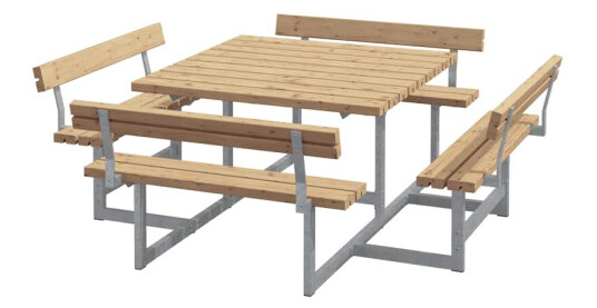 Piknikbord PLUS Picnic med 4 Ryggstøtter 224 cm Piknikbord PLUS Picnic med 4 Ryggstøtter 224 cm