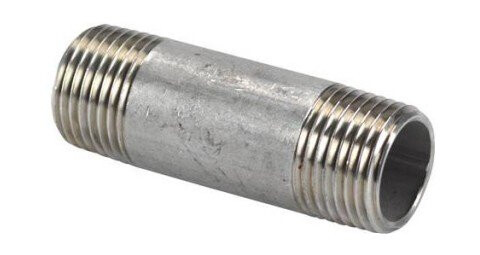 Rustfrit Nippelrør 1/2" - 100 mm