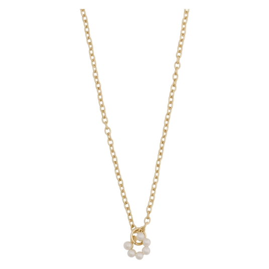 Snö Of Sweden Eira Pearl Circle Pendant Neck Gold and White 50cm Snö Of Sweden Eira Pearl Circle Pendant Neck Gold and White 50cm