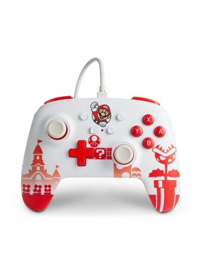 PowerA Enhanced Wired Controller For Nintendo Switch - Mario Red/White PowerA Enhanced Wired Controller For Nintendo Switch - Mario Red/White