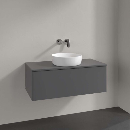 Villeroy & Boch  Antao Servantskap med 1 skuff 100x50x36 cm m/lys Antrasitt Matt