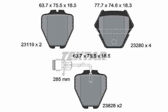 Bremseklosser TEXTAR 2311901 Bremseklosser TEXTAR 2311901