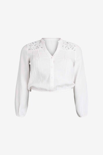 Zizzi Bluse vViva L/S Hvit