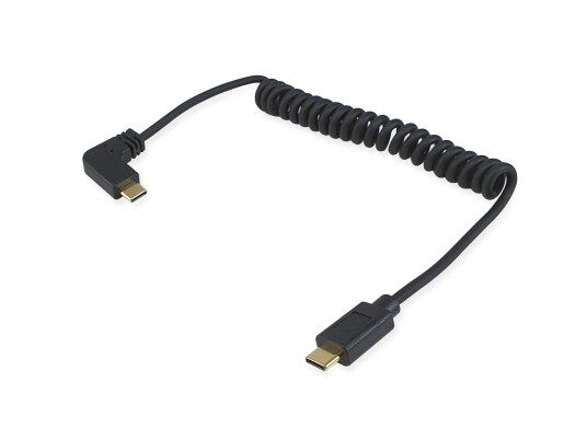 Equip USB C 2.0 Kabel 90° 1m Sort