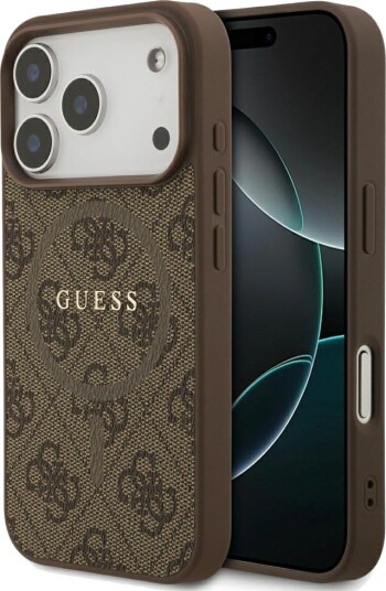 Guess 4G Ring Classic Logo MagSafe Deksel til iPhone 17 Pro - Brun