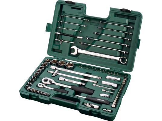 Sata Pipenøkkelsett 1/4" 1/2" - 76 deler