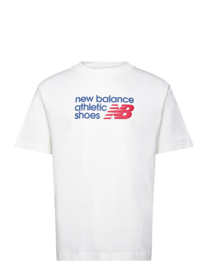 New Balance Athletics Premium Relaxed Chest Logo T Shirt White S New Balance Athletics Premium Relaxed Chest Logo T Shirt White S