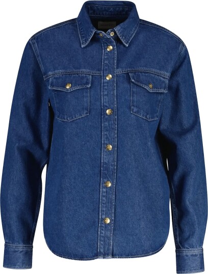 Gant Gold Button Denim Shirt   Blue   42