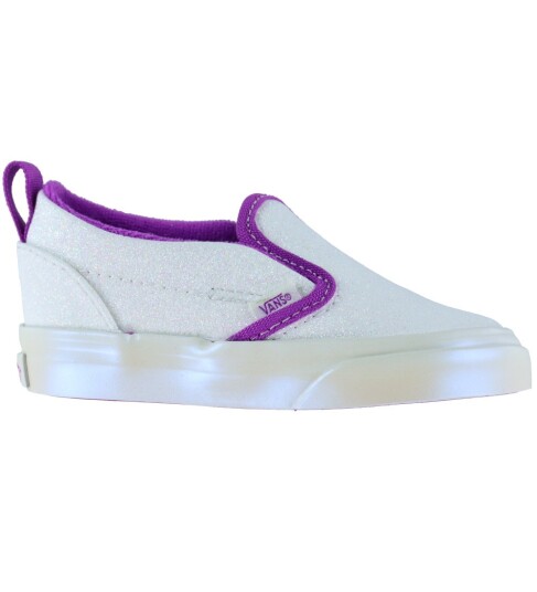 Vans Sko Classic Slip On Glitter Pearl Hvit/Lilla Vans 25 Sko