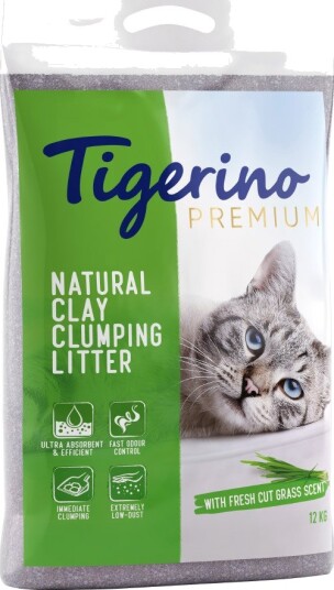 Tigerino Premium Nyklippet Gress Kattesand 12 kg