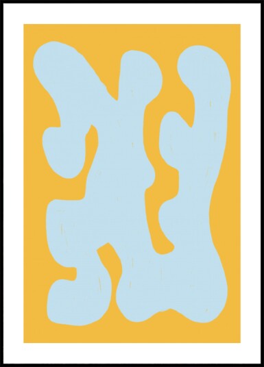 Fluid Blue Shapes Plakat / 100x150