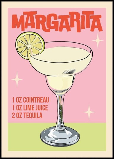 Margarita Cocktail Poster Plakat / 40x50cm