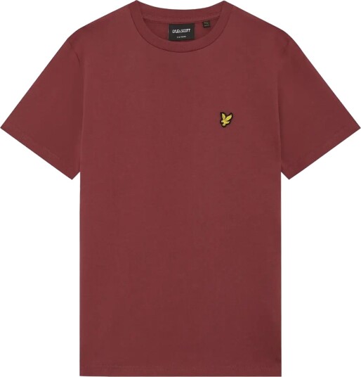 Lyle & Scott Plain T Shirt   Burgundy   98 104