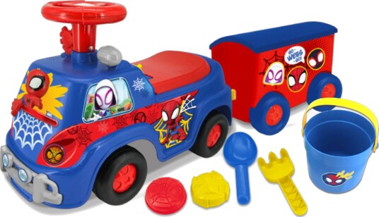 Marvel Spider-Man Lights "N" Sounds Gåbil med Tilhenger Marvel Spider-Man Lights "N" Sounds Gåbil med Tilhenger