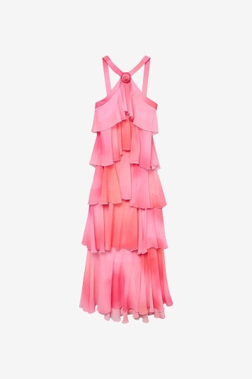 Vero Moda Maxikjole vmFelicia SL Ruffle Maxi Dress Rosa