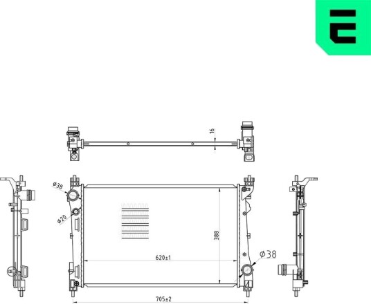 ERA 673141 Radiator motorkjøling ERA 673141 Radiator motorkjøling