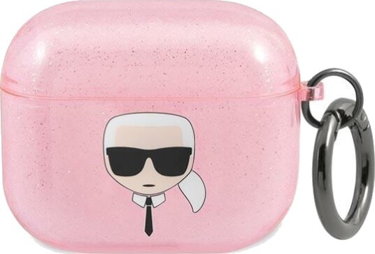 Karl Lagerfeld Beskyttelsesetui Kla3ukhgp Glitter Karl’S Head Til Airpods 3 Rosa