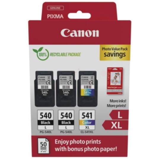 Canon 5224B015 Multipack 2x PG-540L + CL-541XL + 50 ark fotopapir