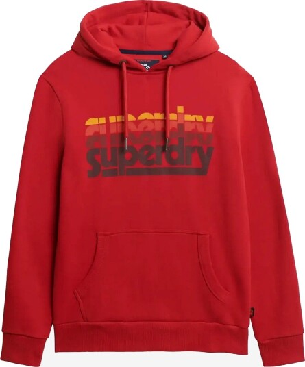 Superdry Stacked Hood VARSITY RED NANO WASH M