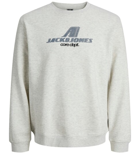 Jack & Jones Junior Collegegenser jcOtier Print Sweat Crew Neck SN JN Hvit