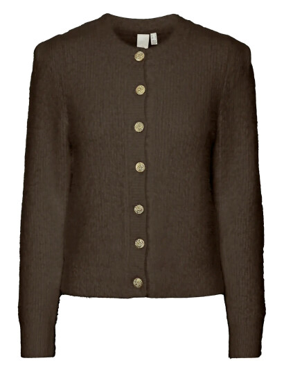Yas Yasmey Ls Knit Cardgian Brown L