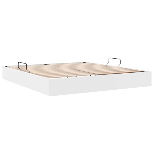 Seng med Oppbevaring med madrass Ren Hvit 180 x 200 cm Kunstlær
