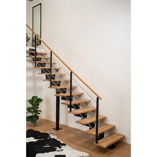 Dolle Dubai Rett Trapp Svart 9005 design oljet Eik 80 11